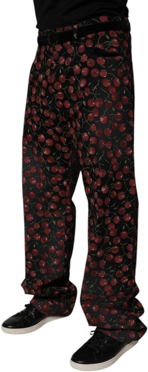 Dolce & Gabbana Black Cherry Cotton Straight Men Denim Jeans Zwart