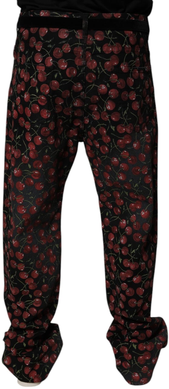 Dolce & Gabbana Black Cherry Cotton Straight Men Denim Jeans Zwart