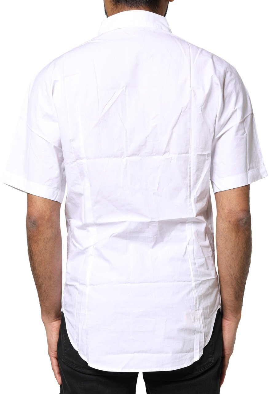 Dolce & Gabbana White Cotton Button Down Casual Men Polo Shirt Wit