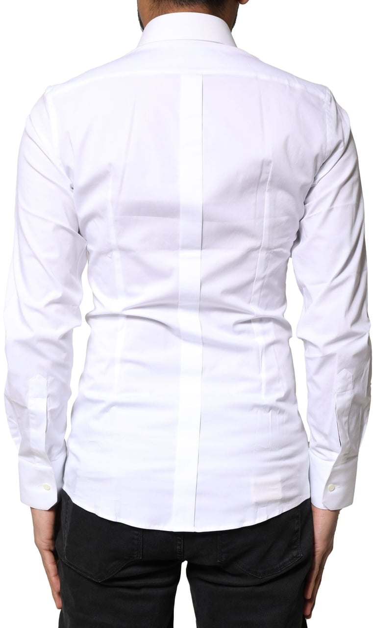 Dolce & Gabbana White GOLD Cotton Long Sleeves Dress Shirt Divers