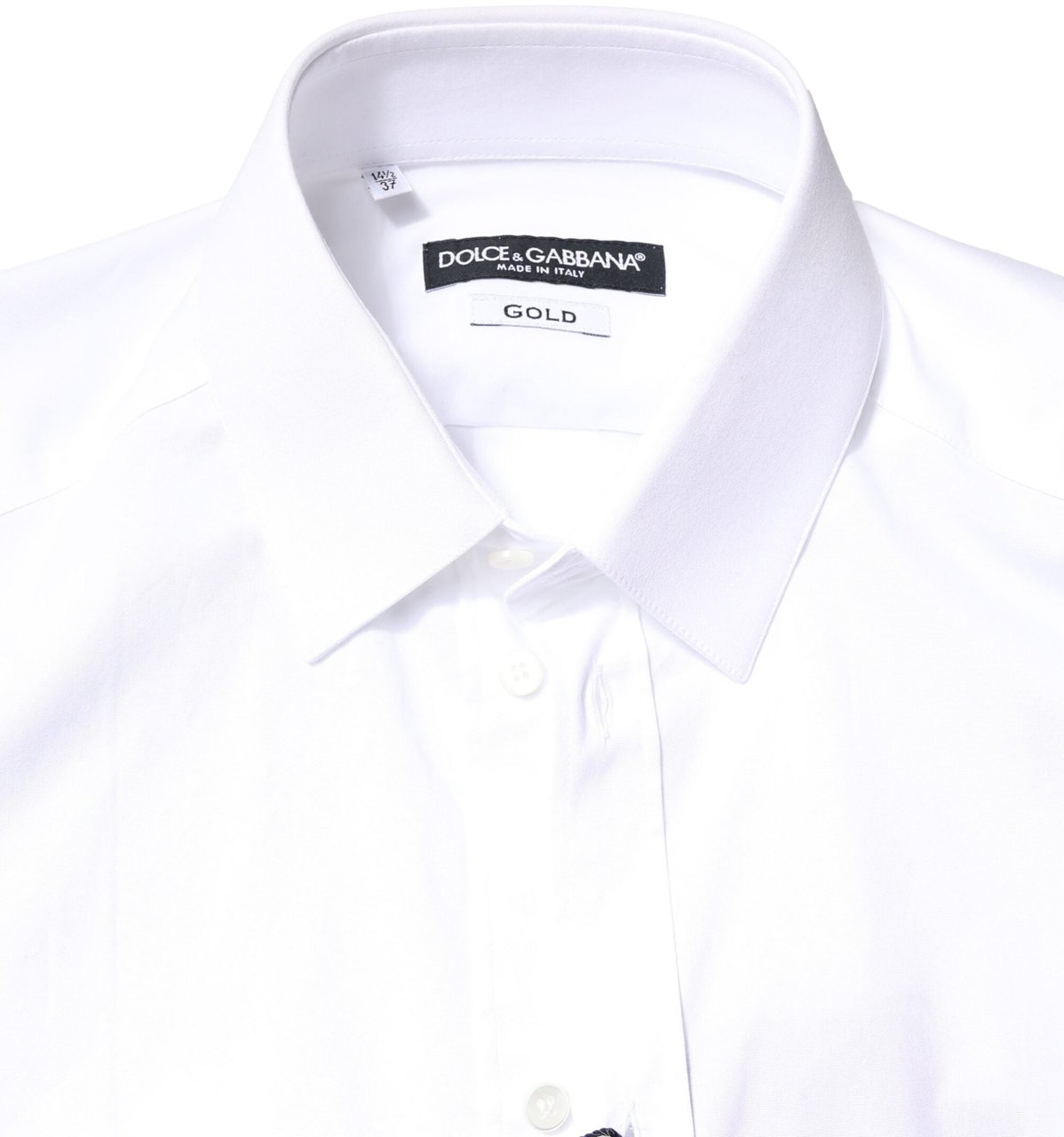 Dolce & Gabbana White GOLD Cotton Long Sleeves Dress Shirt Divers