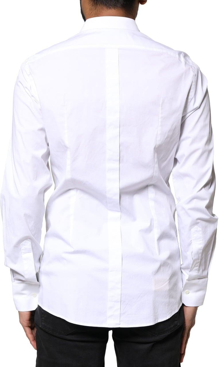 Dolce & Gabbana White GOLD Cotton Long Sleeves Dress Shirt Divers