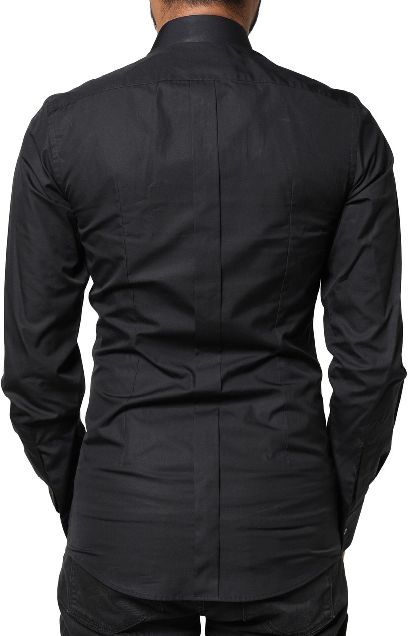 Dolce & Gabbana Black Love Embroidery GOLD Formal Dress Shirt Zwart
