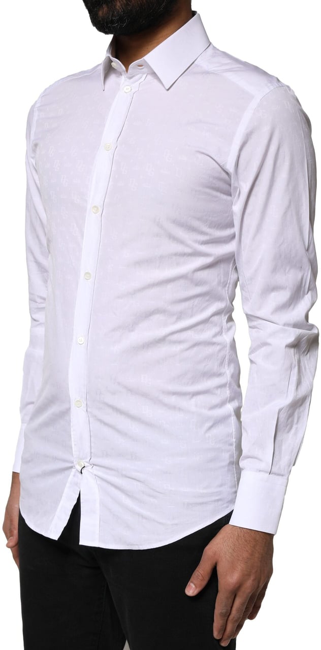Dolce & Gabbana White GOLD Cotton Long Sleeves Dress Shirt Divers