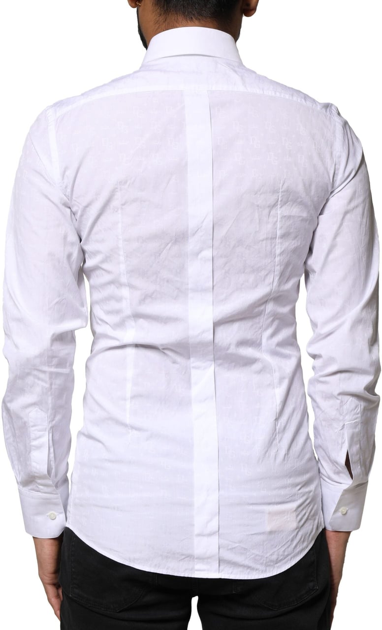 Dolce & Gabbana White GOLD Cotton Long Sleeves Dress Shirt Divers
