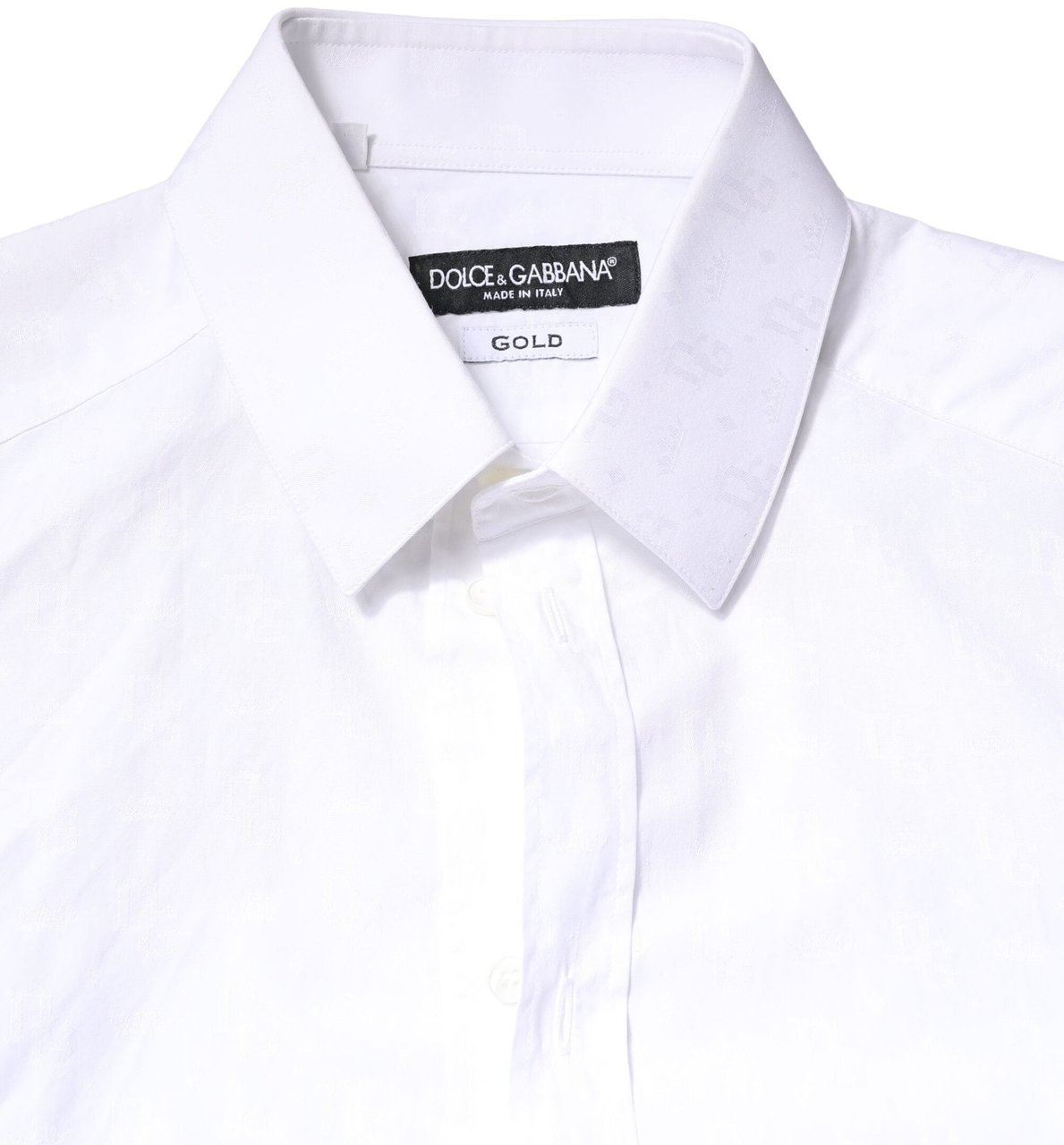 Dolce & Gabbana White GOLD Cotton Long Sleeves Dress Shirt Divers