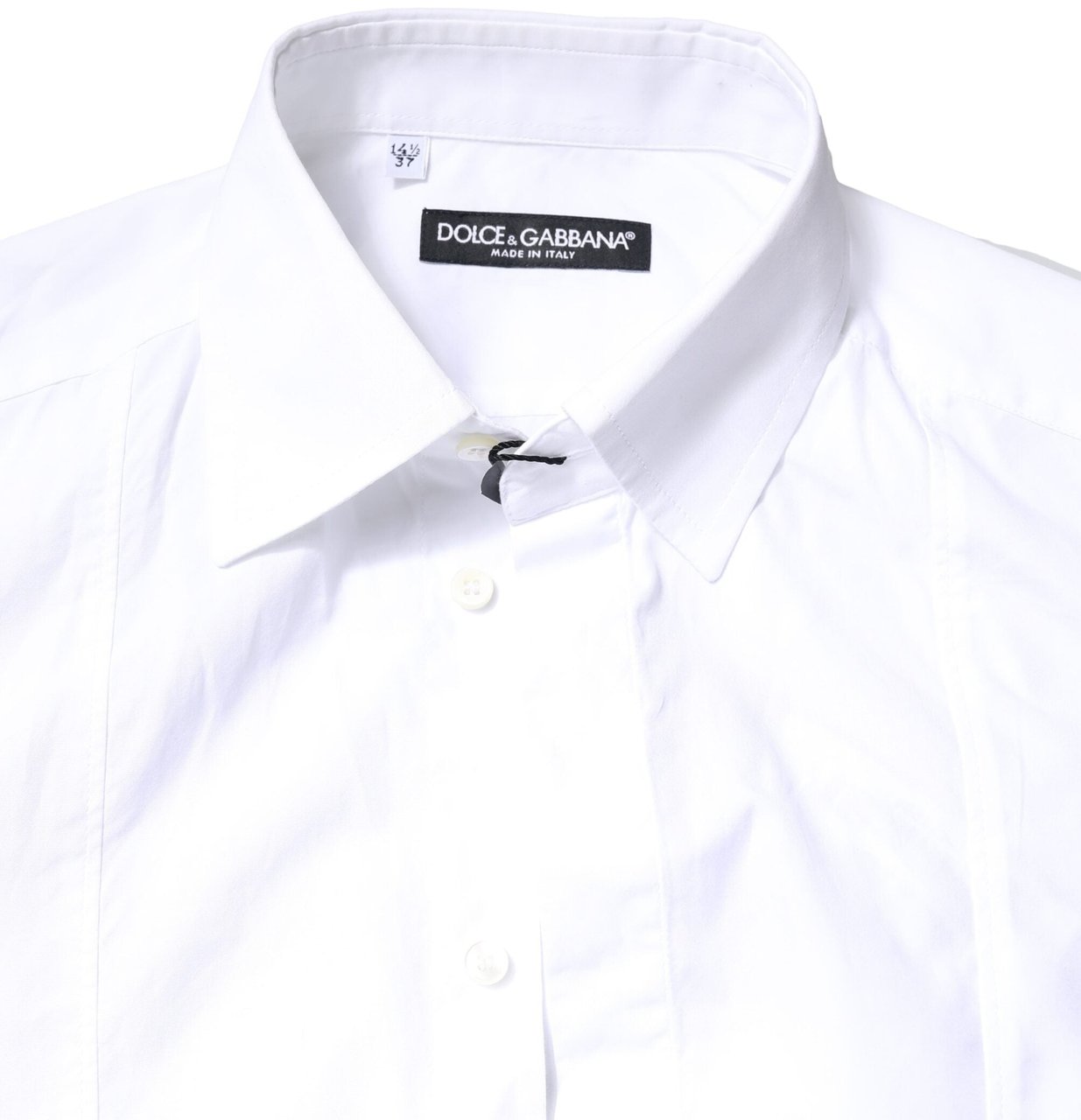 Dolce & Gabbana White Cotton Long Sleeves Formal Dress Shirt Zwart