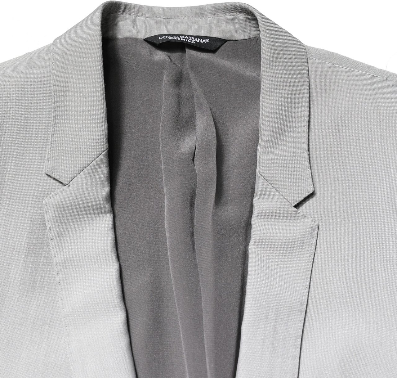 Dolce & Gabbana Light Gray Wool GOLD 2 Piece Formal Suit Grijs