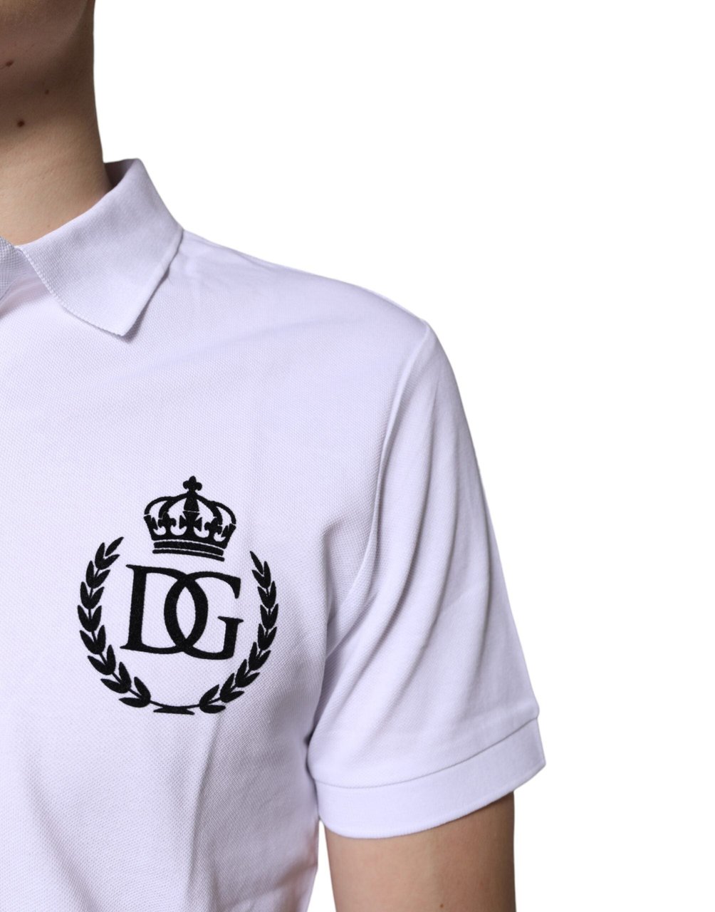 Dolce & Gabbana White Cotton Crown Collared Men Polo T-shirt Rood