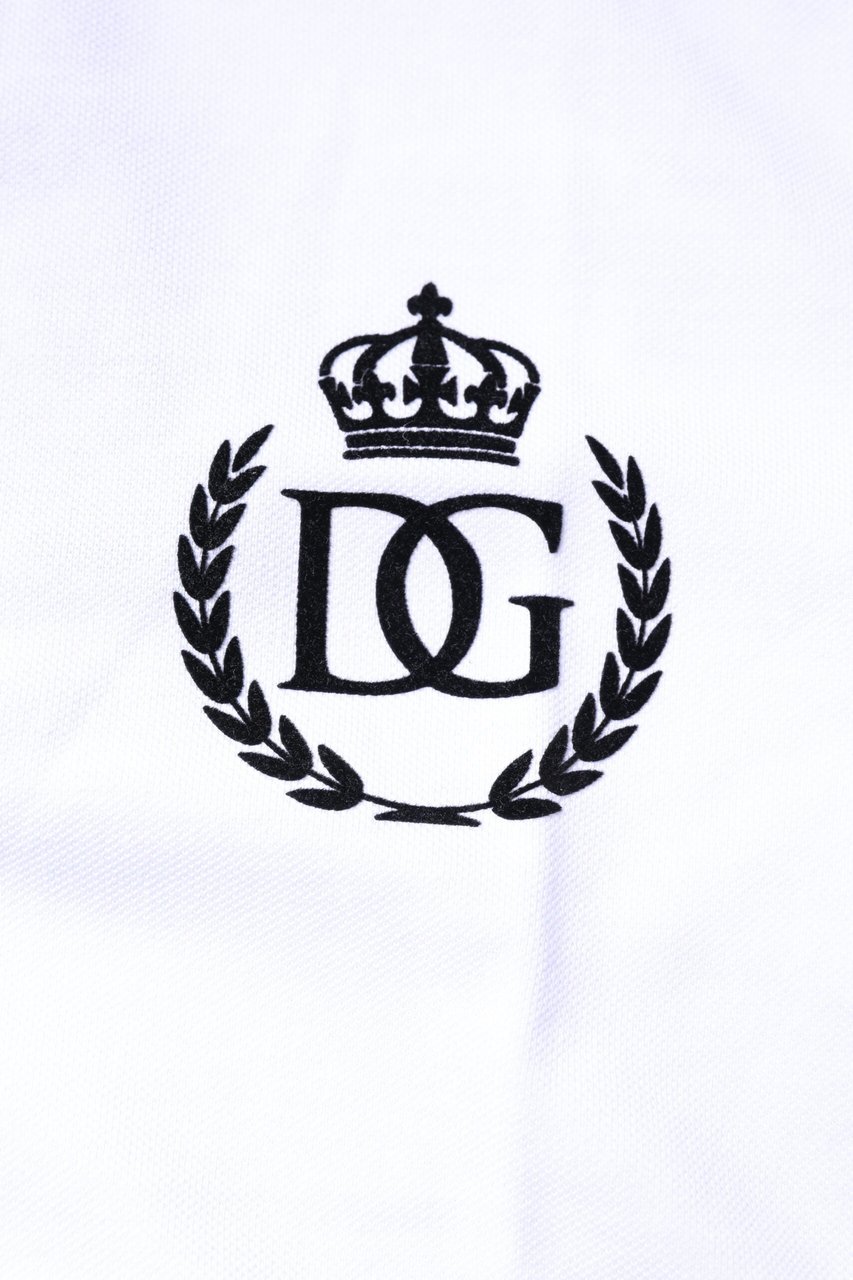 Dolce & Gabbana White Cotton Crown Collared Men Polo T-shirt Rood