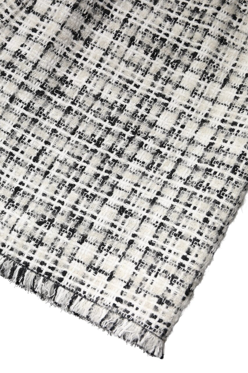 Dolce & Gabbana White Black High Waist Tartan Tweed Mini Skirt Divers