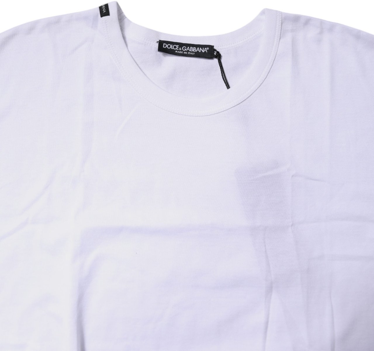 Dolce & Gabbana White Cotton Crew Neck Cropped T-shirt Top Wit