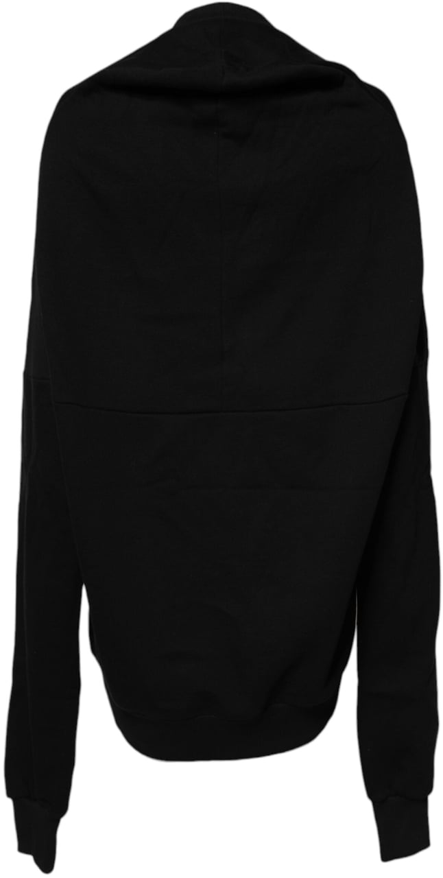 Dolce & Gabbana Black Cotton Crew Neck Sweatshirt Sweater Zwart