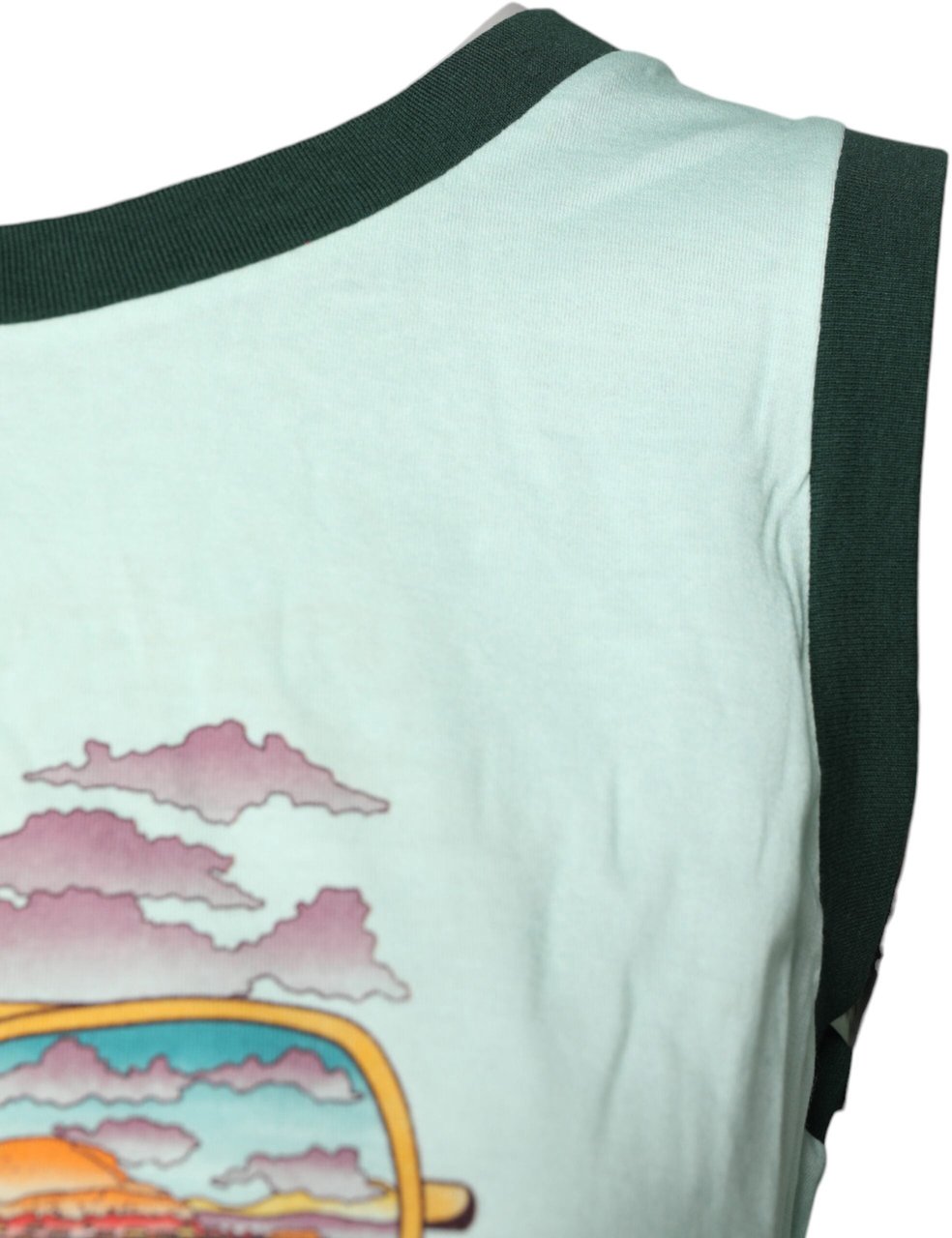 Dolce & Gabbana Light Green Graphic Print Sleeveless Tank T-shirt Lime