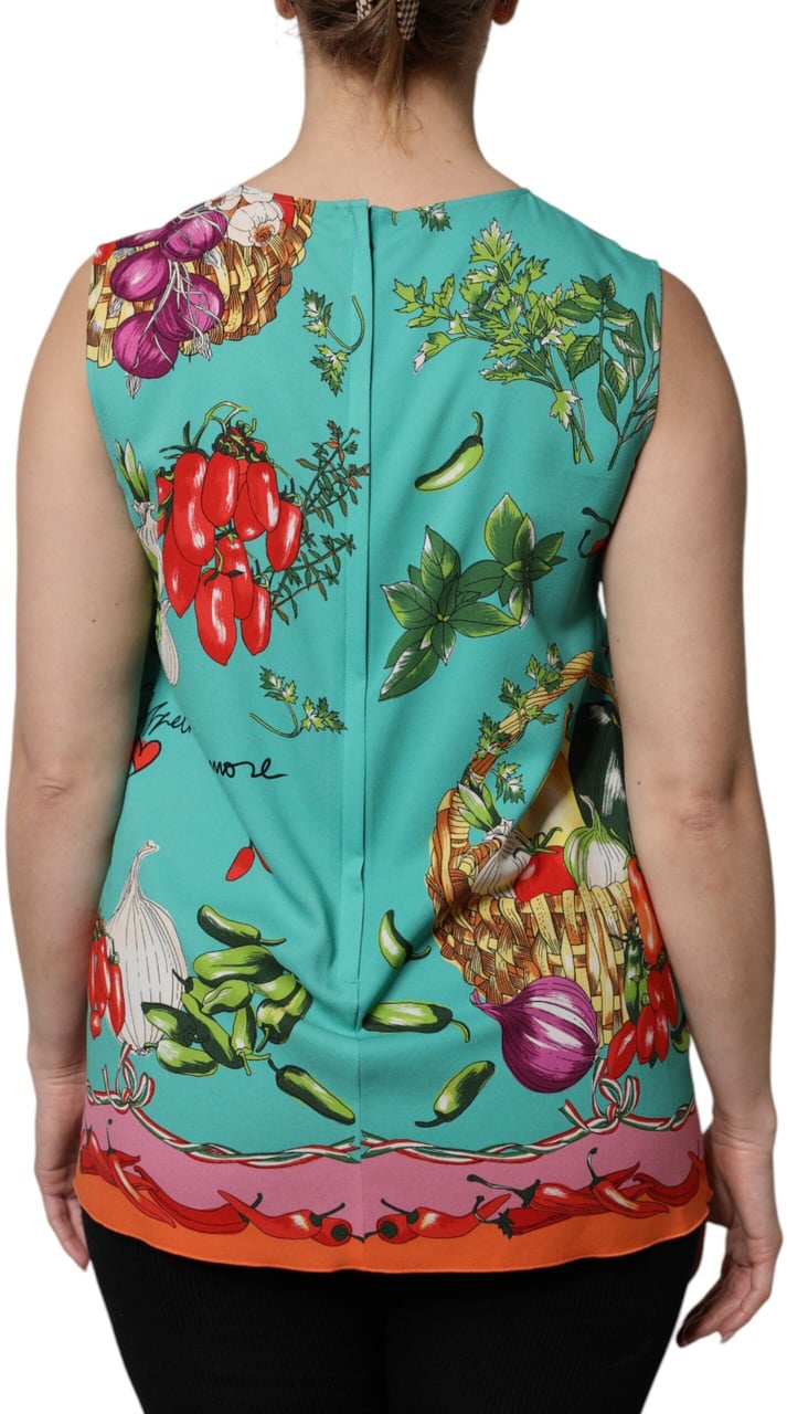 Dolce & Gabbana Multicolor Floral Silk Sleeveless Tank Top Divers