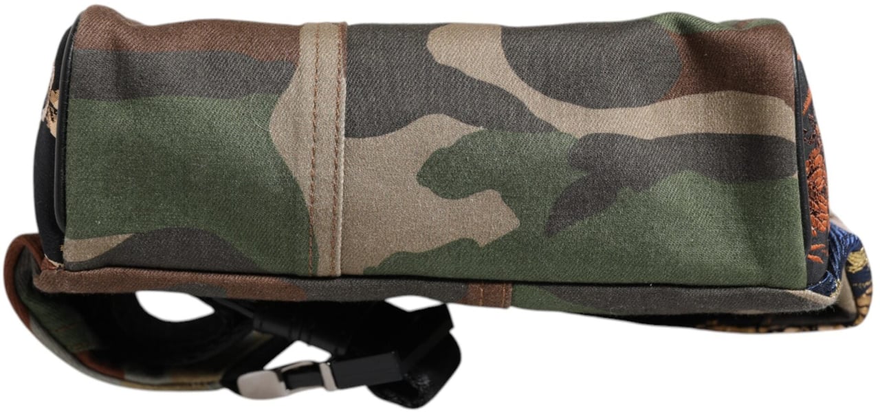 Dolce & Gabbana Multicolor Camouflage Patchwork Logo Waist Fanny Pack Bag Divers