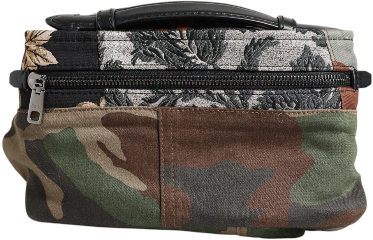 Dolce & Gabbana Multicolor Camouflage Patchwork Logo Waist Fanny Pack Bag Divers