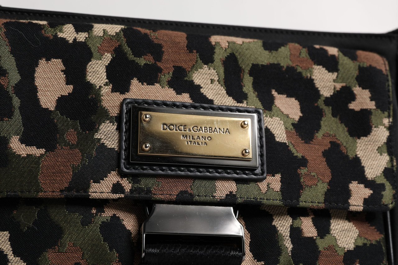 Dolce & Gabbana Multicolor Leopard Jacquard Crossbody Bag Divers