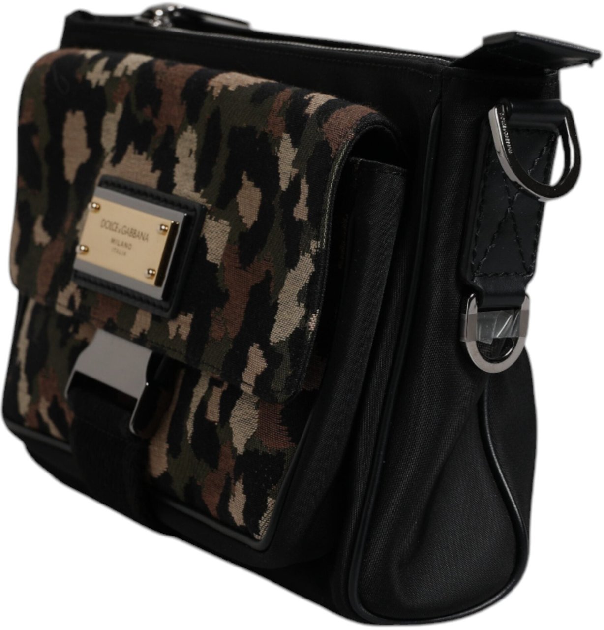 Dolce & Gabbana Multicolor Leopard Jacquard Crossbody Bag Divers