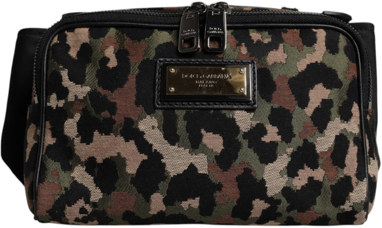 Dolce & Gabbana Multicolor Leopard DG Logo Belt Waist Fanny Pack Bag Divers