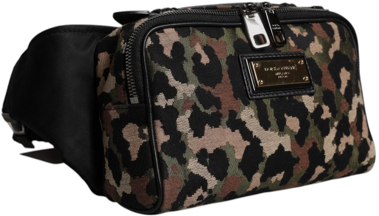 Dolce & Gabbana Multicolor Leopard DG Logo Belt Waist Fanny Pack Bag Divers