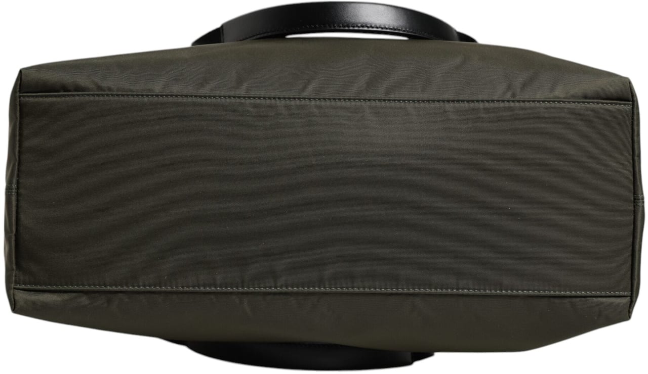 Dolce & Gabbana Military Green Nylon Shoulder Strap Tote Bag Geel