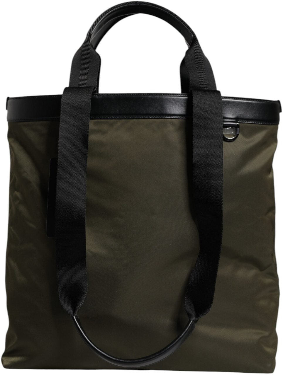 Dolce & Gabbana Military Green Nylon Shoulder Strap Tote Bag Geel