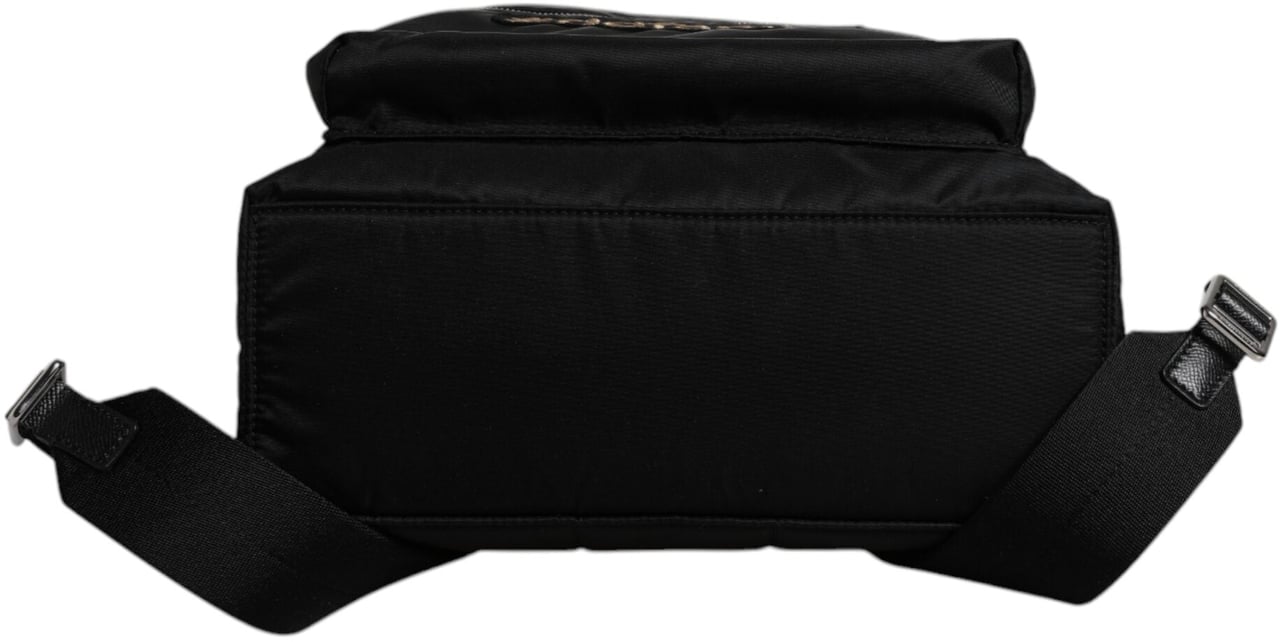 Dolce & Gabbana Black Nylon #DGFAMILY Embellished Backpack VULCANO Bag Zwart