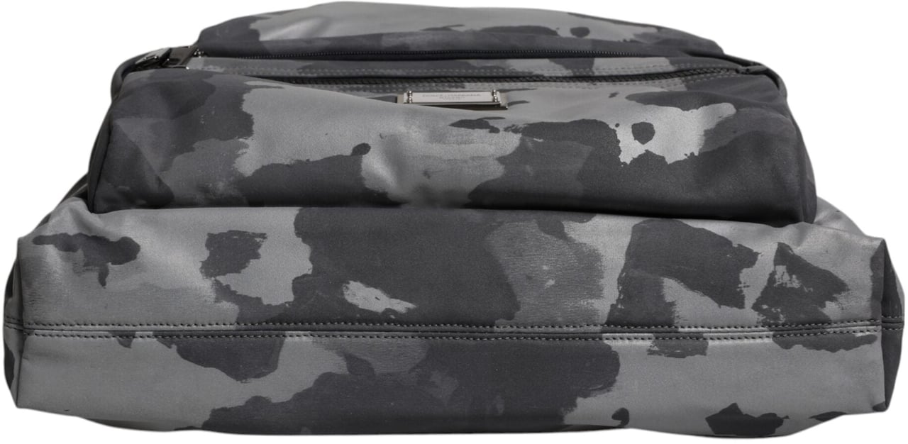 Dolce & Gabbana Black Camouflage Shoulder Strap Logo Plaque Bag Zwart