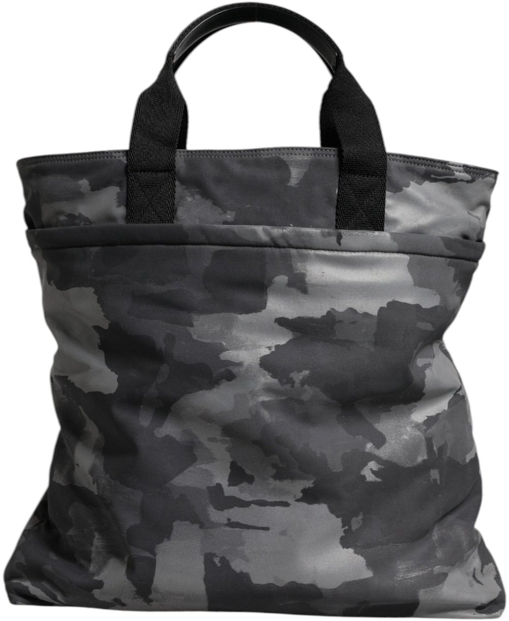 Dolce & Gabbana Black Camouflage Shoulder Strap Logo Plaque Bag Zwart