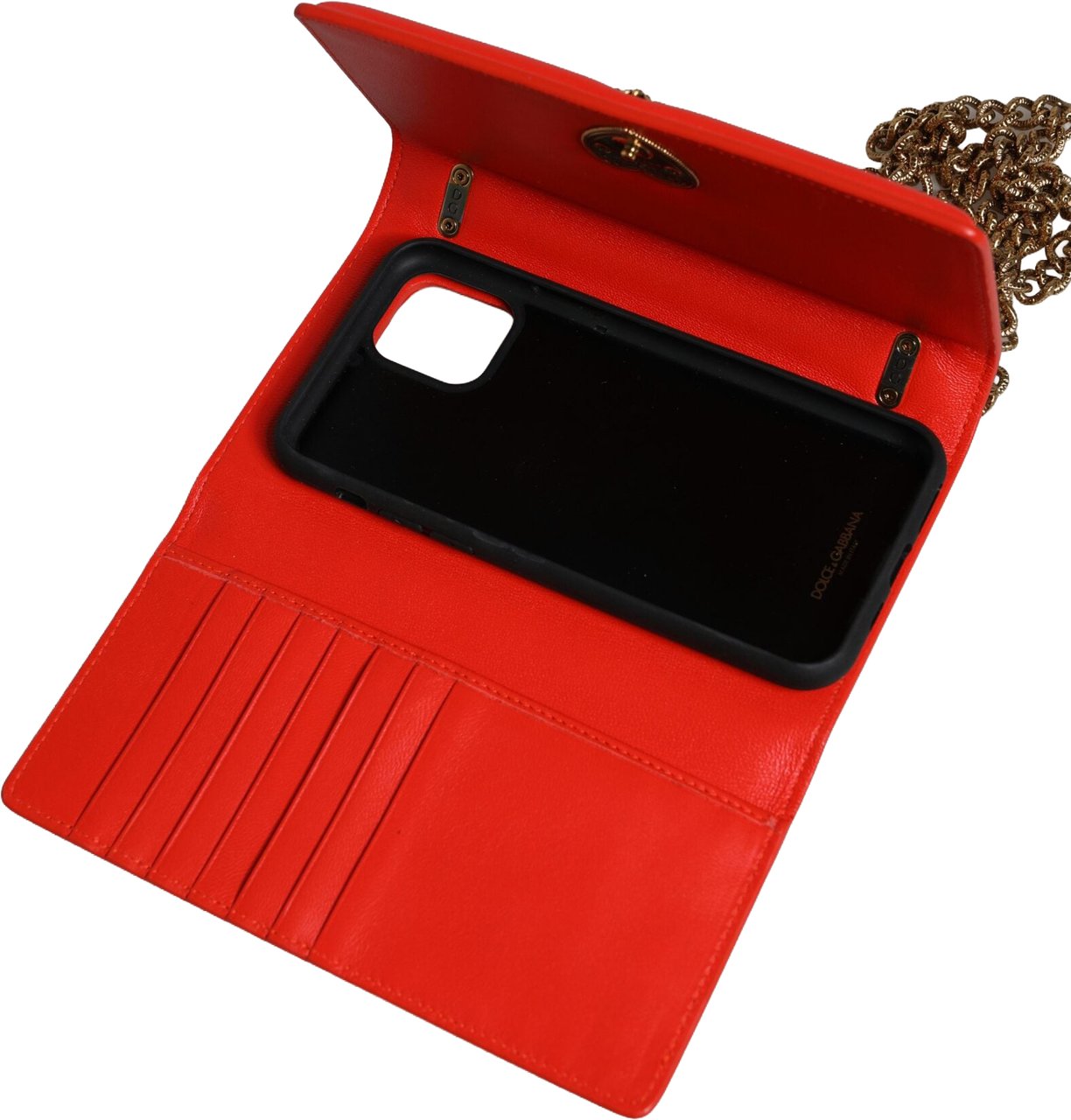Dolce & Gabbana Red Quilted Devotion Crossbody Chain Phone Cover Bag Rood