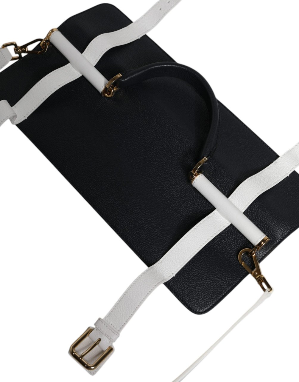 Dolce & Gabbana Blue White Calfskin Leather Crossbody Shoulder Bag Divers