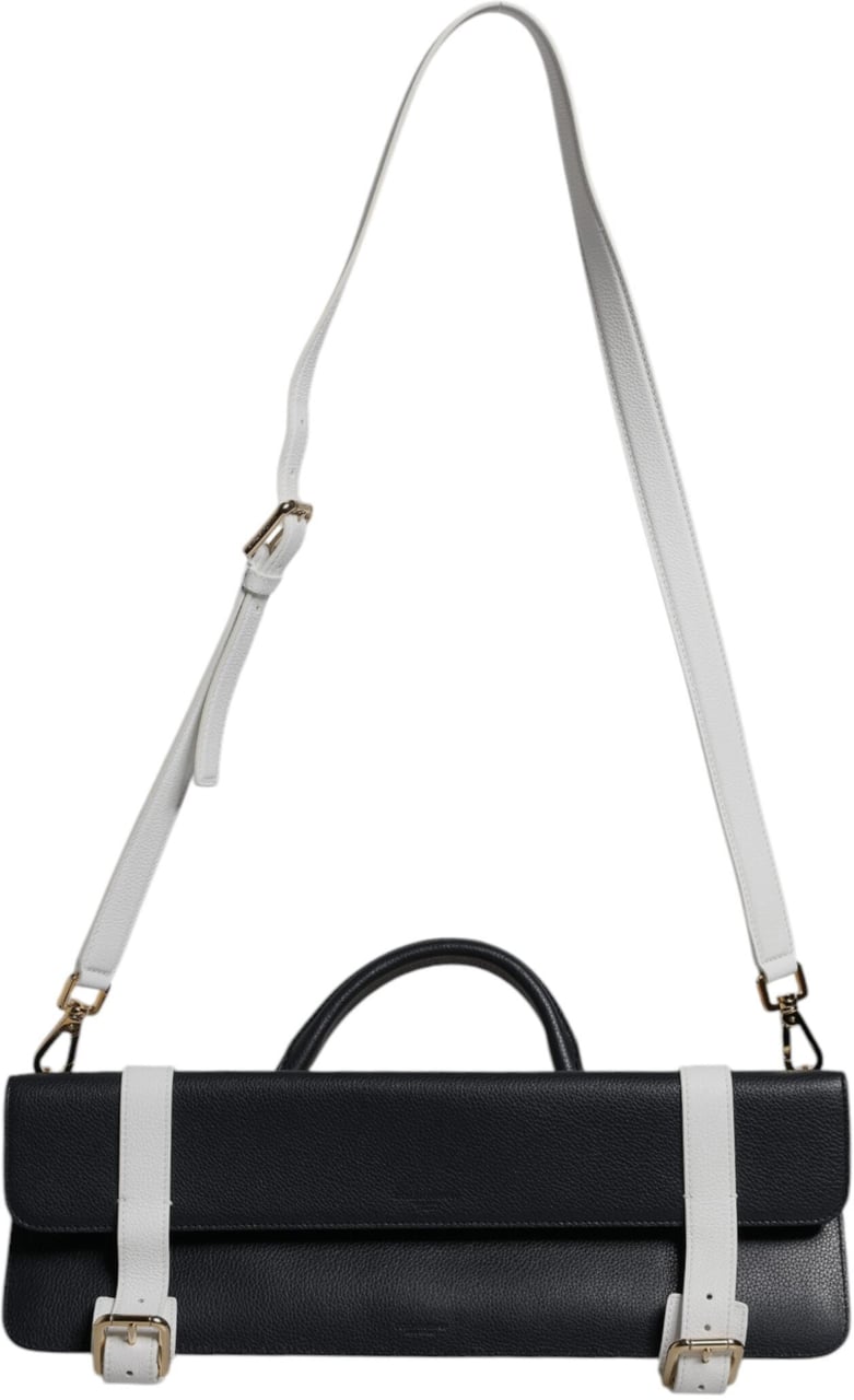 Dolce & Gabbana Blue White Calfskin Leather Crossbody Shoulder Bag Divers