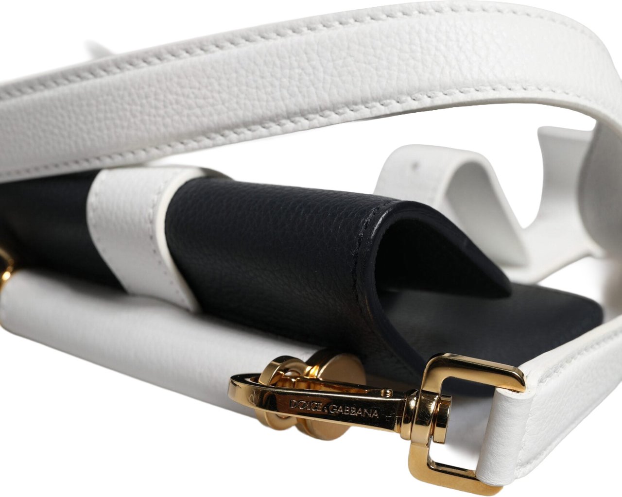 Dolce & Gabbana Blue White Calfskin Leather Crossbody Shoulder Bag Divers