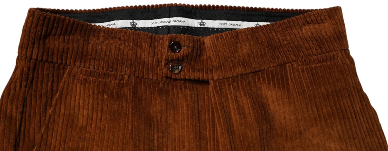 Dolce & Gabbana Dark Brown Corduroy Cotton Skinny Denim Jeans Bruin