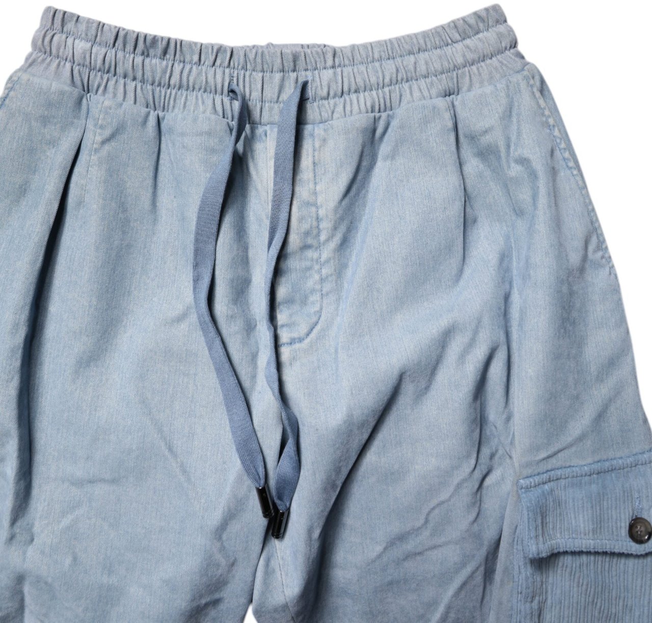 Dolce & Gabbana Light Blue Cotton Jogger Cargo Men Denim Pants Lichtblauw