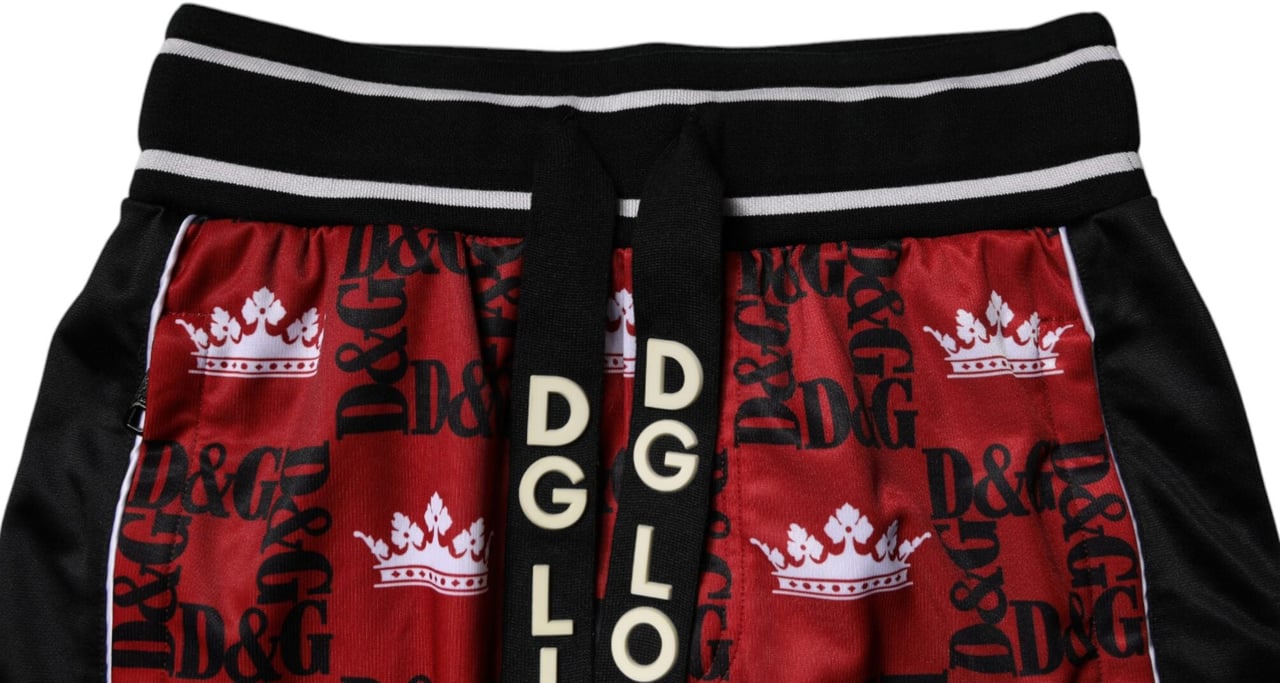 Dolce & Gabbana Red Crown Logo Monogram Men Sweatpants Pants Divers