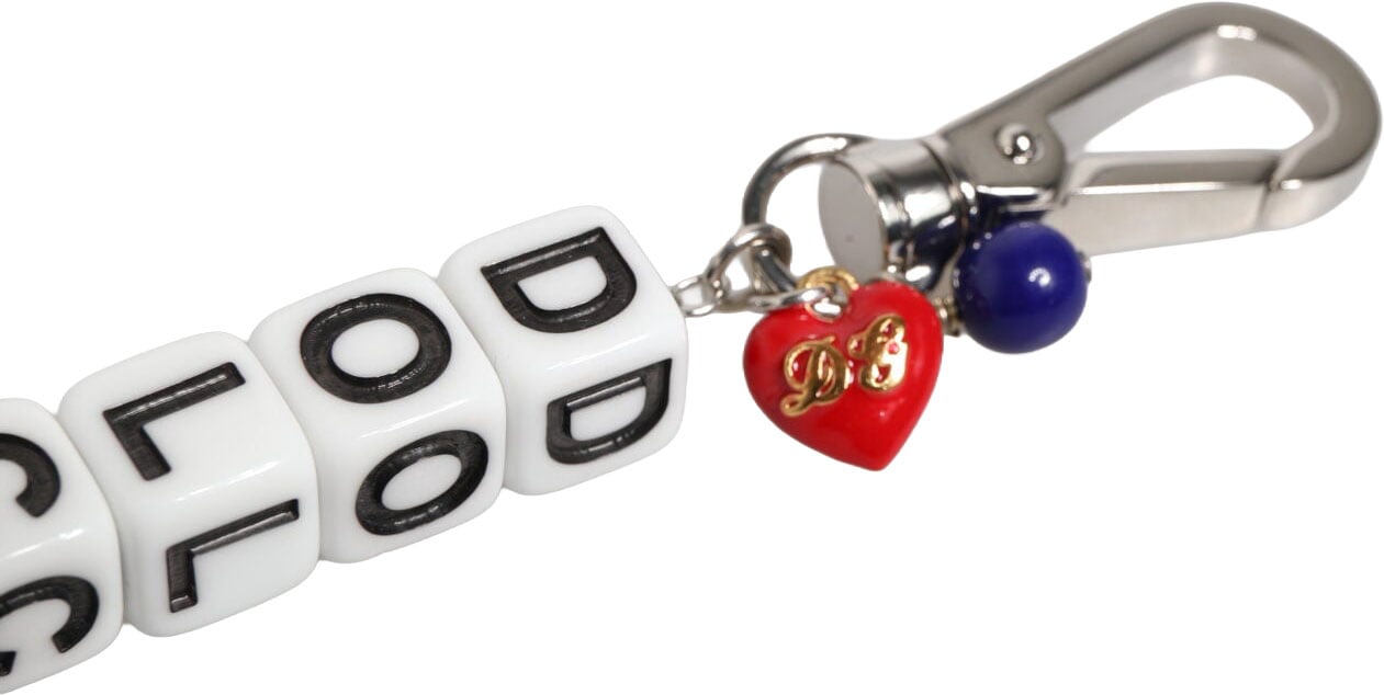 Dolce & Gabbana Silver Brass Chain Dice Logo Embellished Charm Bracelet Divers