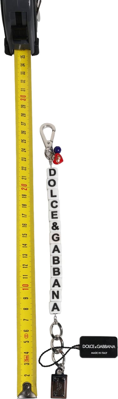 Dolce & Gabbana Silver Brass Chain Dice Logo Embellished Charm Bracelet Divers