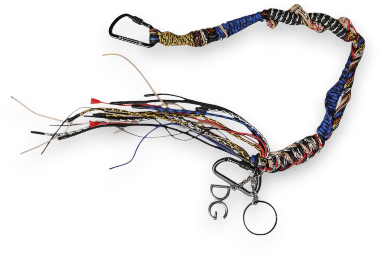 Dolce & Gabbana Multicolor Braided Rope Logo Bag Shoulder Strap Divers