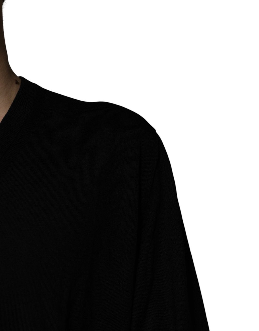 Dolce & Gabbana Black Camouflage V-neck Pullover Sweater Zwart