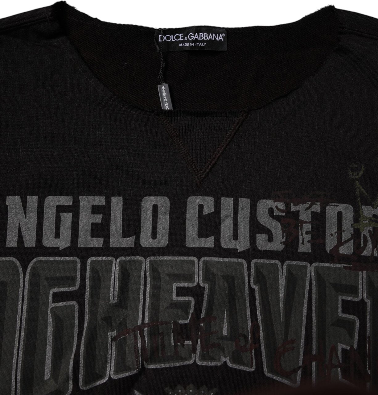 Dolce & Gabbana Black DG Heaven Crew Neck Pullover Sweater Zwart