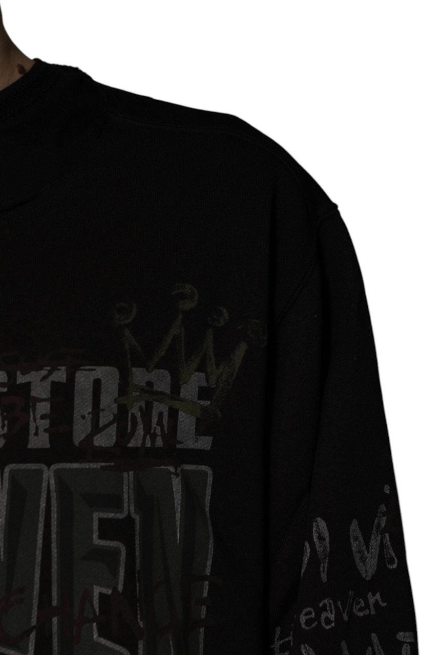 Dolce & Gabbana Black DG Heaven Crew Neck Pullover Sweater Zwart