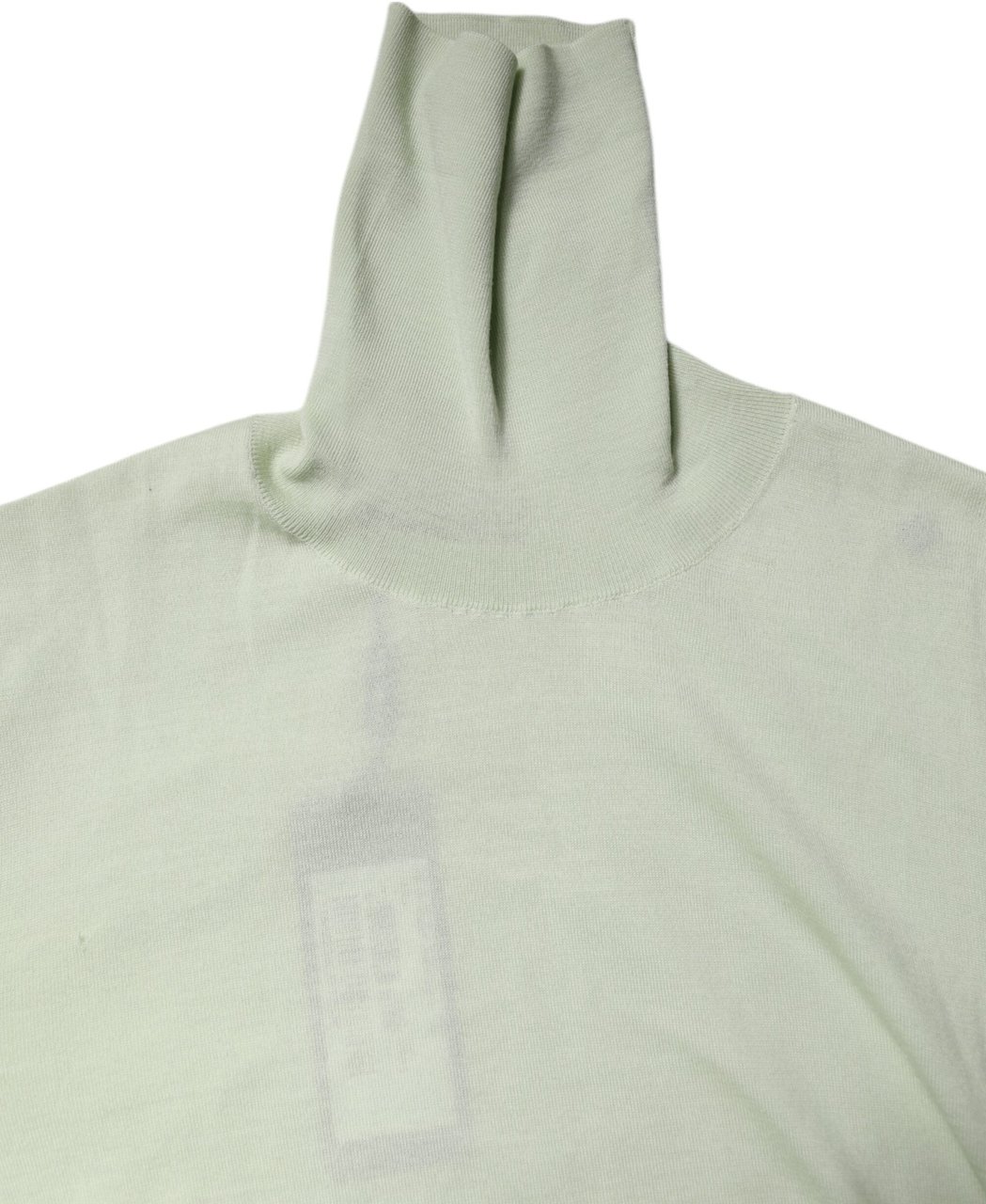 Dolce & Gabbana Light Green Wool Turtleneck Pullover Sweater Grijs