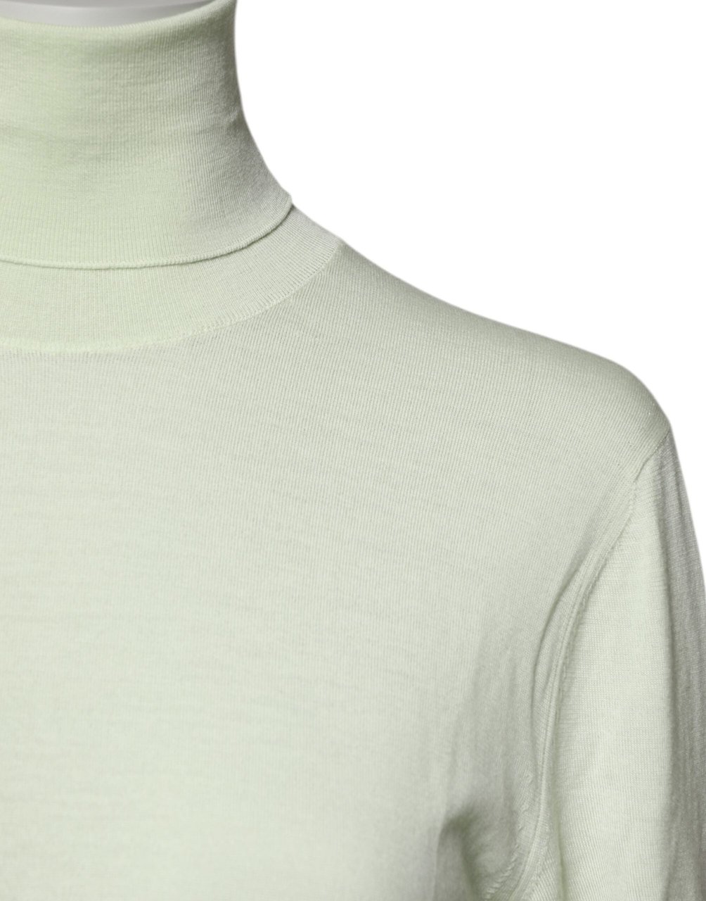 Dolce & Gabbana Light Green Wool Turtleneck Pullover Sweater Grijs