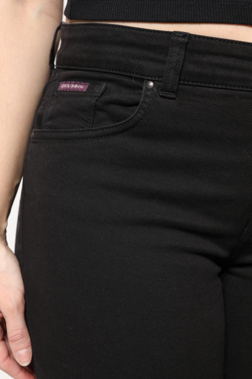 Dolce & Gabbana Black Cotton Mid Waisted Skinny Denim Jeans Zwart