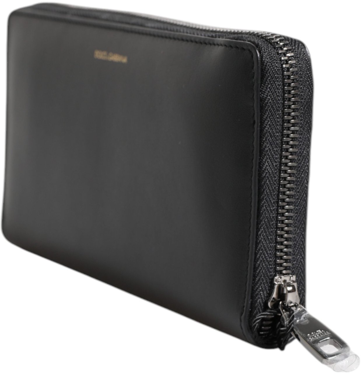 Dolce & Gabbana Black Blue Exotic Leather Embossed Continental Wallet Zwart