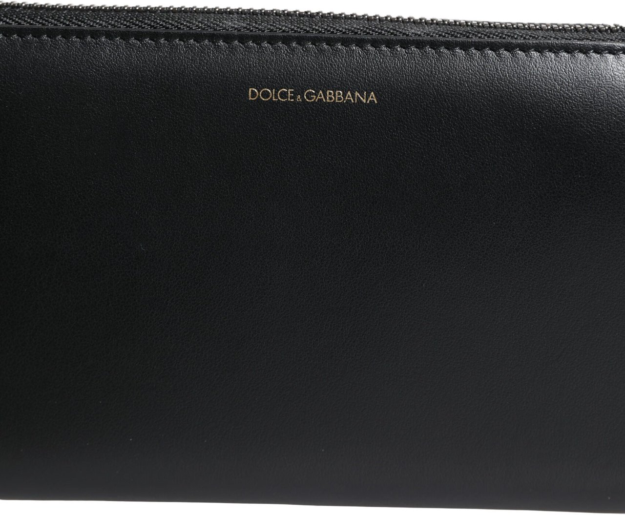 Dolce & Gabbana Black Blue Exotic Leather Embossed Continental Wallet Zwart