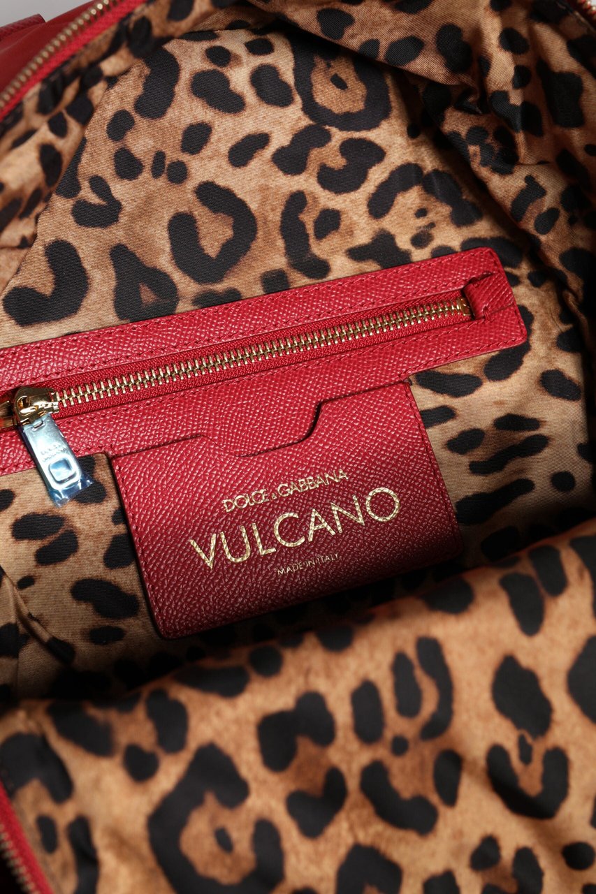 Dolce & Gabbana Red #DGFAMILY VULCANO Embellishment Backpack Bag Rood