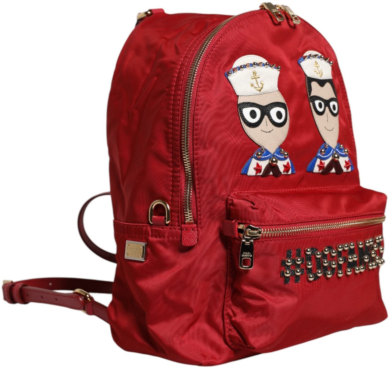 Dolce & Gabbana Red #DGFAMILY VULCANO Embellishment Backpack Bag Rood